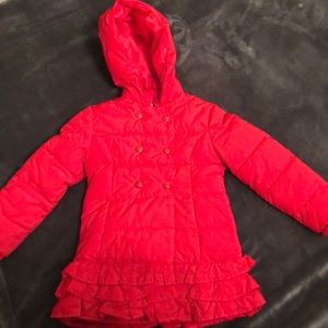 Girls Red Olivia by Gymboree Puffer Coat S (5-6)